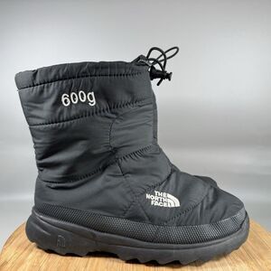 The North Face Kids 600g Nuptse Black Snow Boots Size 6